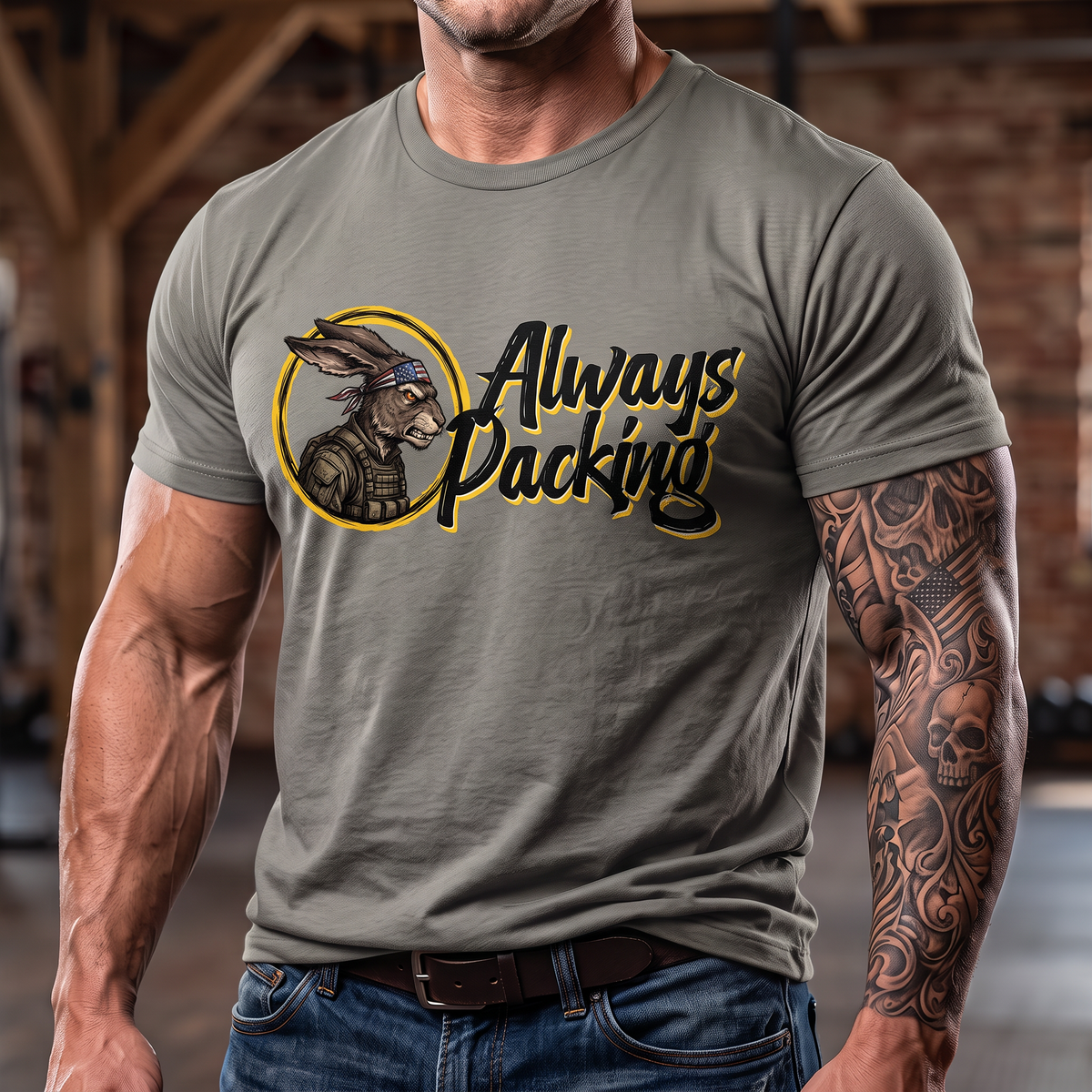 Always Packing Rabbit Graphic T-Shirt