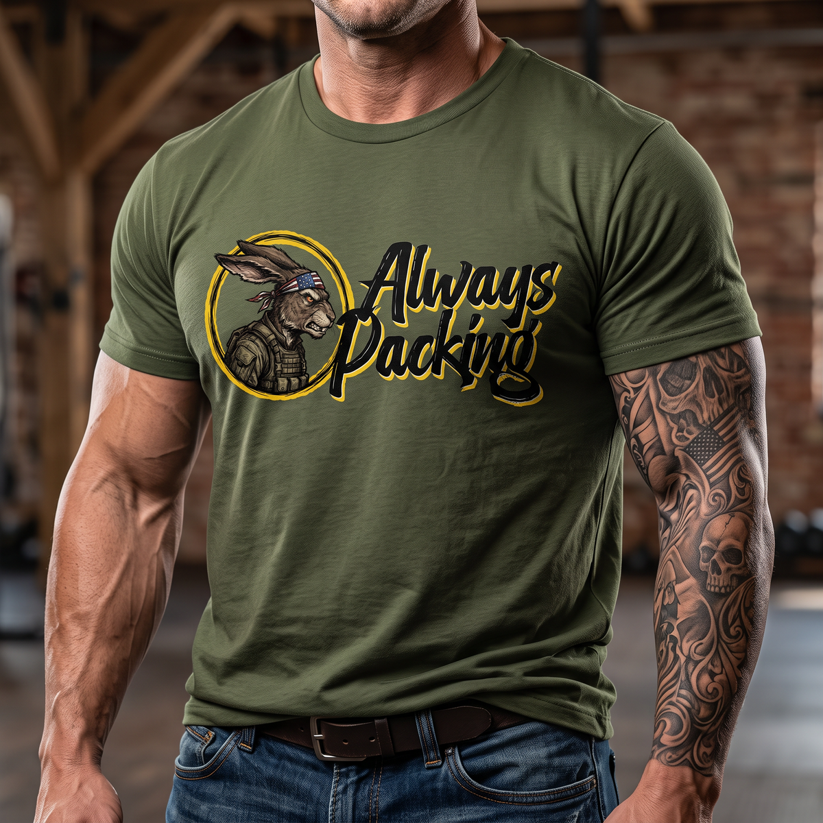 Always Packing Rabbit Graphic T-Shirt