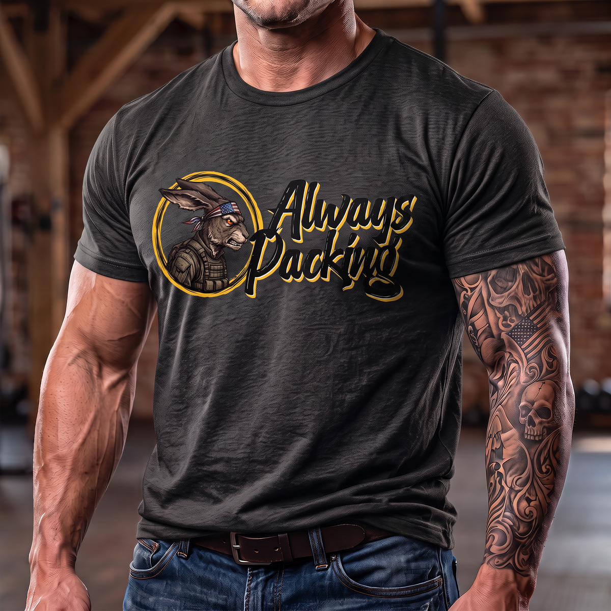 Always Packing Rabbit Graphic T-Shirt